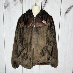 The North Face Denali Jacket Girls Sz S 7-8 Brown Full Zip Fleece Hooded